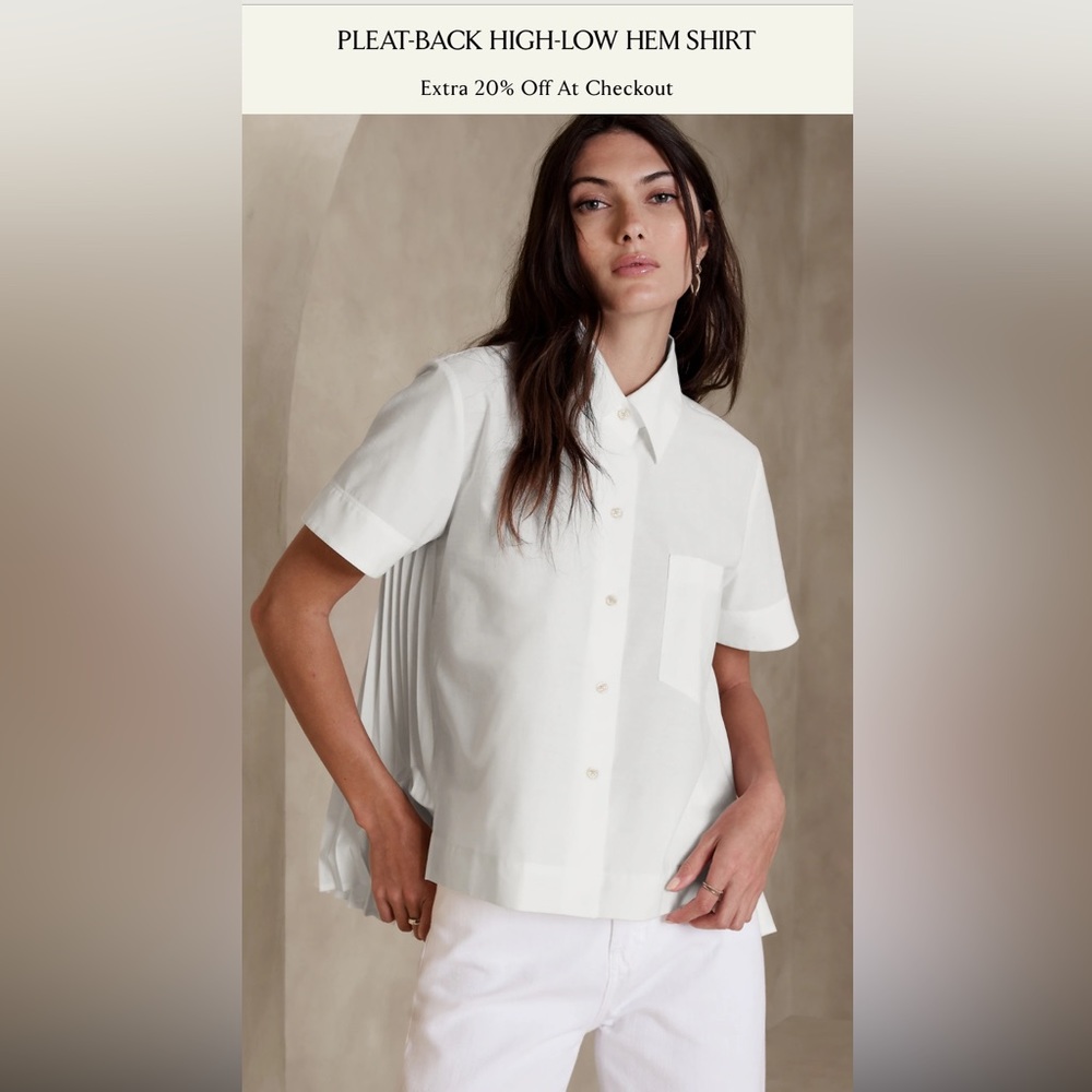 NWT Cotton Pleated Back top -Banana Republic Factory